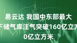 易云达 我国中东部最大地下储气库注气突破160亿立方米