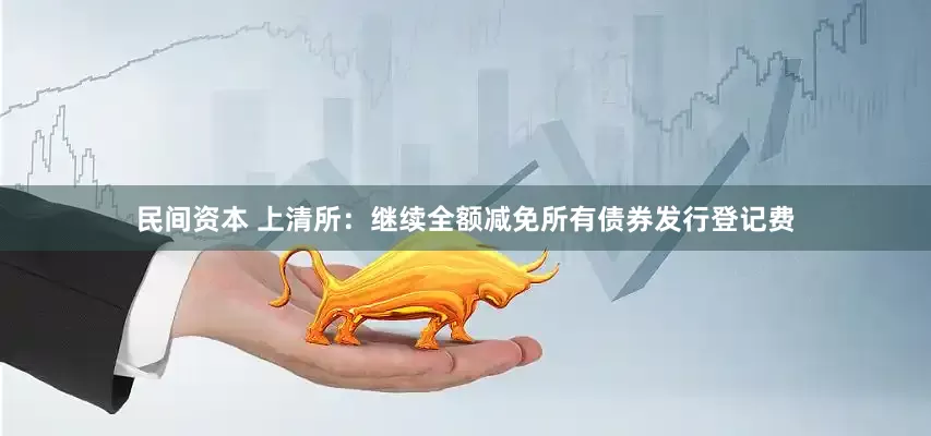民间资本 上清所：继续全额减免所有债券发行登记费